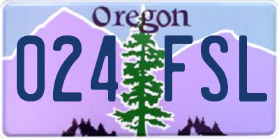 OR license plate 024FSL