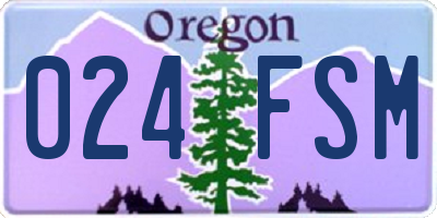 OR license plate 024FSM