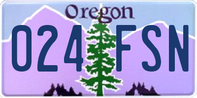 OR license plate 024FSN