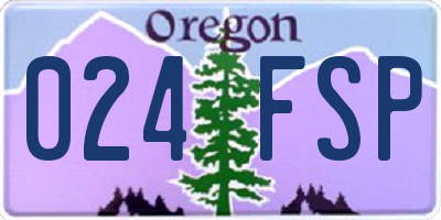 OR license plate 024FSP