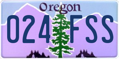 OR license plate 024FSS