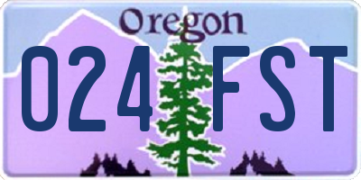 OR license plate 024FST