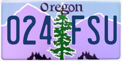 OR license plate 024FSU