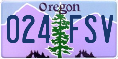 OR license plate 024FSV
