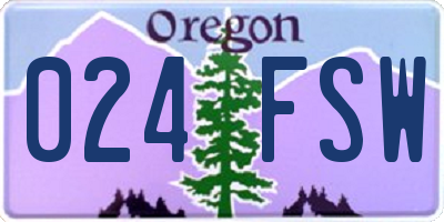 OR license plate 024FSW