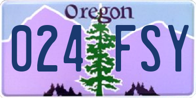 OR license plate 024FSY