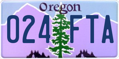 OR license plate 024FTA