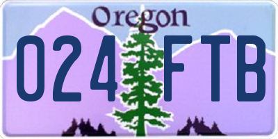 OR license plate 024FTB