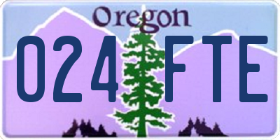 OR license plate 024FTE