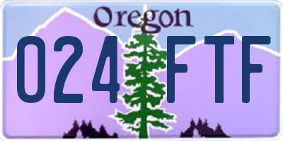 OR license plate 024FTF
