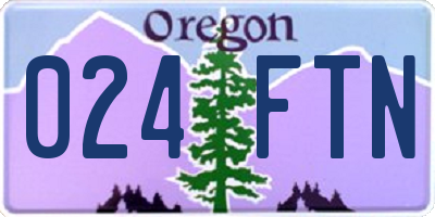 OR license plate 024FTN