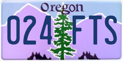 OR license plate 024FTS