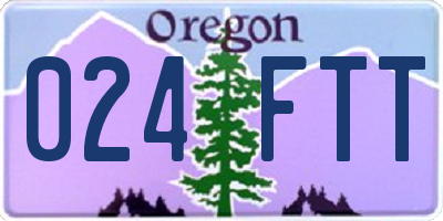 OR license plate 024FTT