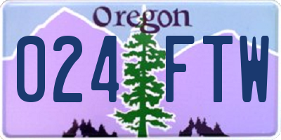 OR license plate 024FTW