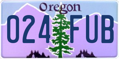 OR license plate 024FUB