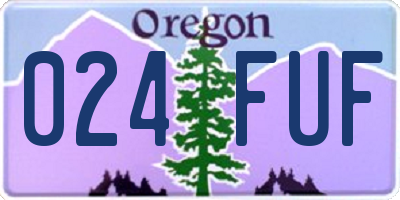 OR license plate 024FUF