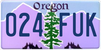 OR license plate 024FUK