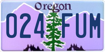 OR license plate 024FUM