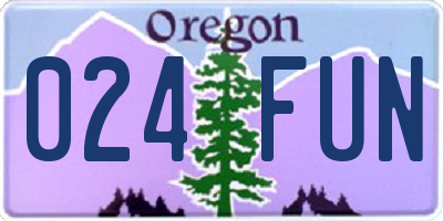 OR license plate 024FUN