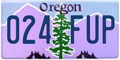 OR license plate 024FUP