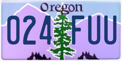 OR license plate 024FUU