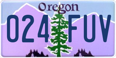 OR license plate 024FUV