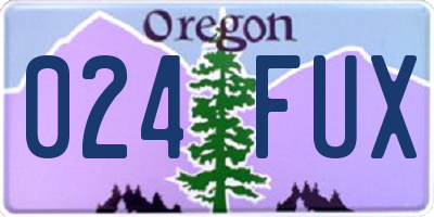 OR license plate 024FUX
