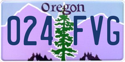 OR license plate 024FVG