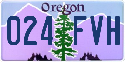 OR license plate 024FVH