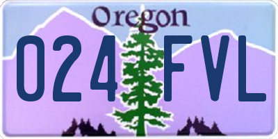 OR license plate 024FVL