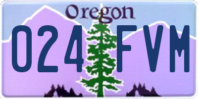 OR license plate 024FVM