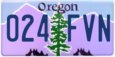 OR license plate 024FVN