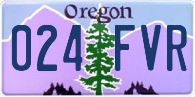 OR license plate 024FVR