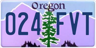 OR license plate 024FVT