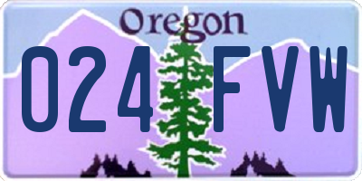 OR license plate 024FVW