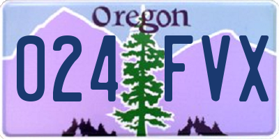 OR license plate 024FVX