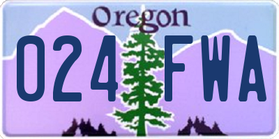 OR license plate 024FWA