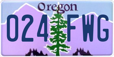 OR license plate 024FWG