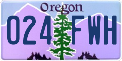 OR license plate 024FWH
