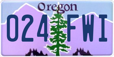 OR license plate 024FWI