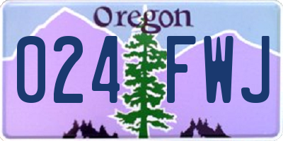 OR license plate 024FWJ