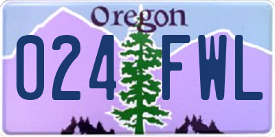 OR license plate 024FWL
