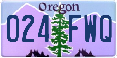 OR license plate 024FWQ