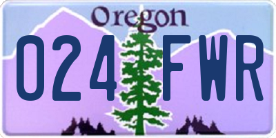 OR license plate 024FWR