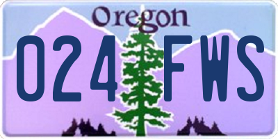 OR license plate 024FWS