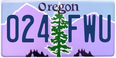 OR license plate 024FWU