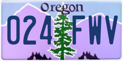 OR license plate 024FWV