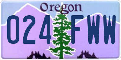 OR license plate 024FWW