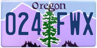 OR license plate 024FWX