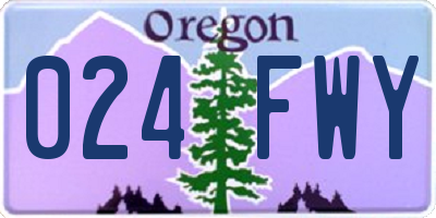 OR license plate 024FWY